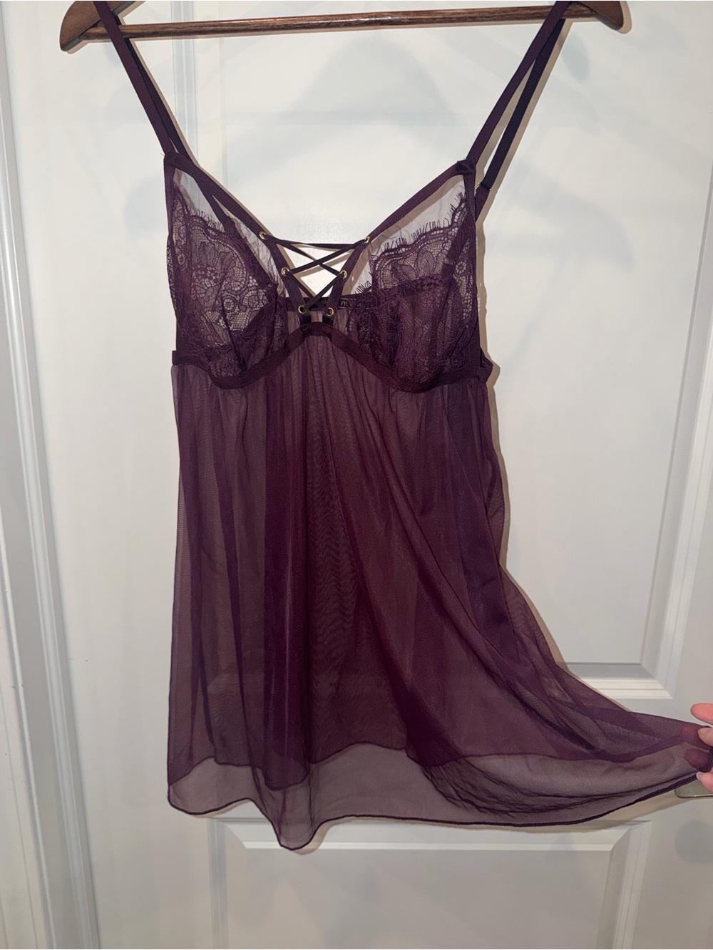 Victoria's Secret Sheer Purple Lace Lingerie Slip Size XL